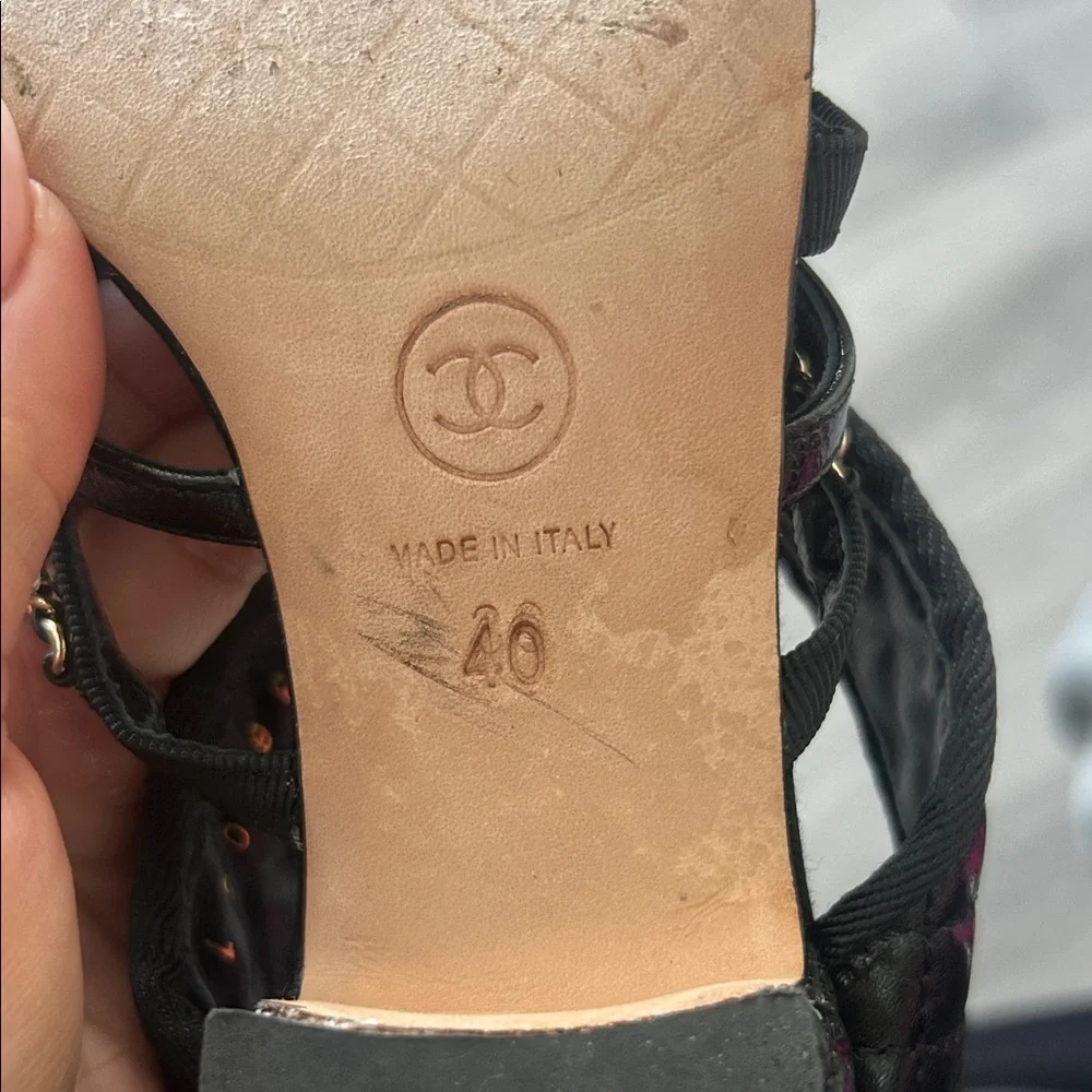 CHANEL Black Quilted Mules with Chain Detail - Picture 7 of 14
